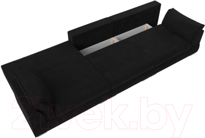 Диван Лига Диванов Пекин Long (микровельвет черный)