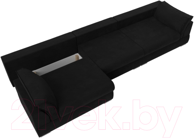 Диван Лига Диванов Пекин Long (микровельвет черный)