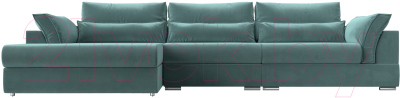 Диван угловой Лига Диванов Пекин Long левый (велюр бирюзовый)