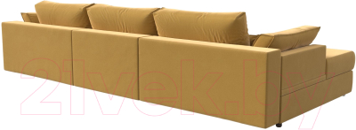 Диван угловой Лига Диванов Пекин Long левый (микровельвет желтый)