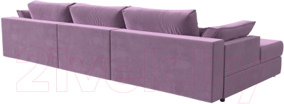 Диван угловой Лига Диванов Пекин Long левый (микровельвет сиреневый)