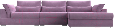 Диван угловой Лига Диванов Пекин Long правый (микровельвет сиреневый)