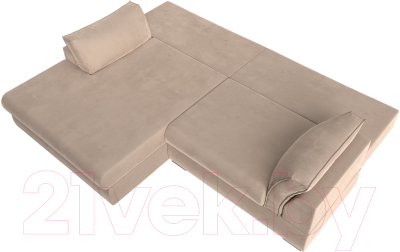 Диван угловой Лига Диванов Пекин левый (велюр бежевый)