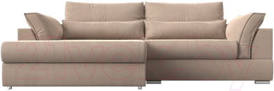 Диван угловой Лига Диванов Пекин левый (велюр бежевый)