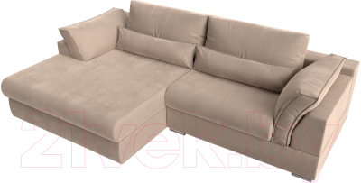 Диван угловой Лига Диванов Пекин левый (велюр бежевый)