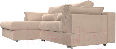 Диван угловой Лига Диванов Пекин левый (велюр бежевый)