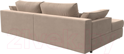 Диван угловой Лига Диванов Пекин левый (велюр бежевый)