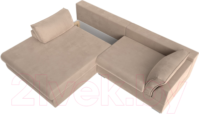 Диван угловой Лига Диванов Пекин левый (велюр бежевый)