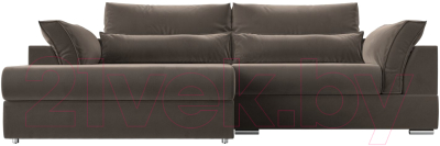 Диван угловой Лига Диванов Пекин левый (велюр коричневый)