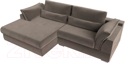 Диван угловой Лига Диванов Пекин левый (велюр коричневый)