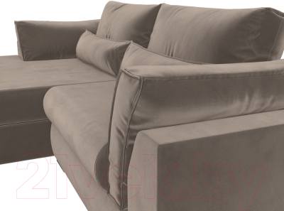 Диван угловой Лига Диванов Пекин левый (велюр коричневый)