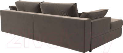 Диван угловой Лига Диванов Пекин левый (велюр коричневый)