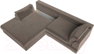 Диван угловой Лига Диванов Пекин левый (велюр коричневый)