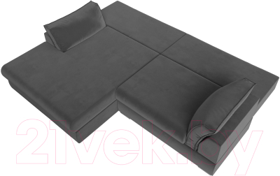 Диван угловой Лига Диванов Пекин левый (велюр серый)