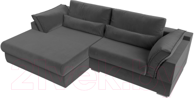 Диван угловой Лига Диванов Пекин левый (велюр серый)