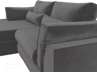 Диван угловой Лига Диванов Пекин левый (велюр серый)