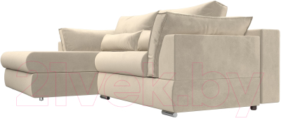 Диван угловой Лига Диванов Пекин левый (микровельвет бежевый)