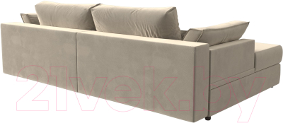 Диван угловой Лига Диванов Пекин левый (микровельвет бежевый)