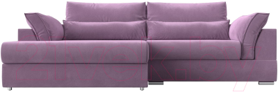 Диван угловой Лига Диванов Пекин левый (микровельвет сиреневый)