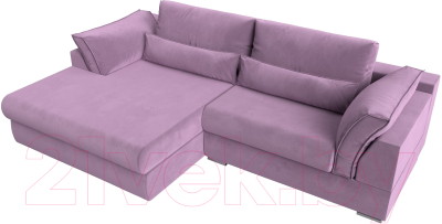 Диван угловой Лига Диванов Пекин левый (микровельвет сиреневый)