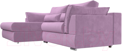 Диван угловой Лига Диванов Пекин левый (микровельвет сиреневый)