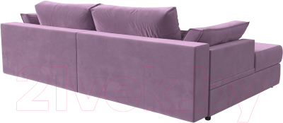 Диван угловой Лига Диванов Пекин левый (микровельвет сиреневый)
