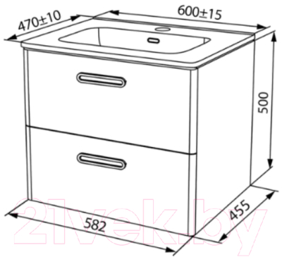 Тумба под умывальник IDDIS BRI60W0i95 (подвесная)