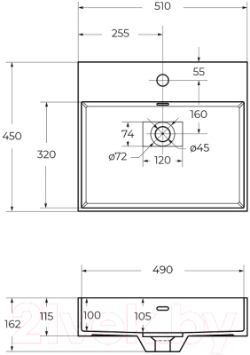 Умывальник Cezares Space 50262