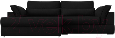 Диван угловой Лига Диванов Пекин левый (микровельвет черный)