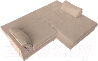 Диван угловой Лига Диванов Пекин правый (велюр бежевый)