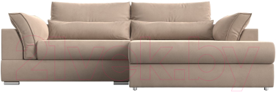 Диван угловой Лига Диванов Пекин правый (велюр бежевый)