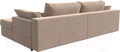 Диван угловой Лига Диванов Пекин правый (велюр бежевый)