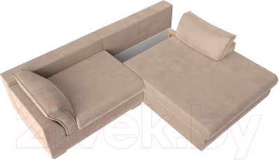 Диван угловой Лига Диванов Пекин правый (велюр бежевый)