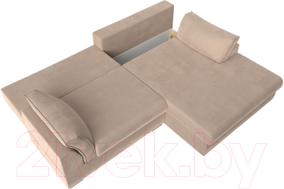 Диван угловой Лига Диванов Пекин правый (велюр бежевый)