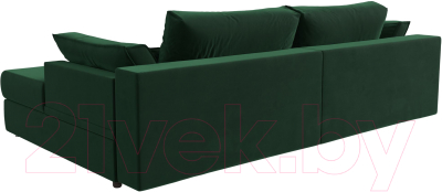 Диван угловой Лига Диванов Пекин правый (велюр зеленый)