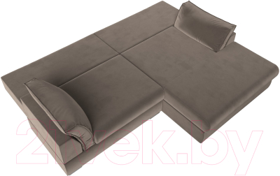 Диван угловой Лига Диванов Пекин правый (велюр коричневый)