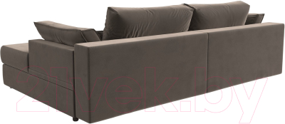 Диван угловой Лига Диванов Пекин правый (велюр коричневый)