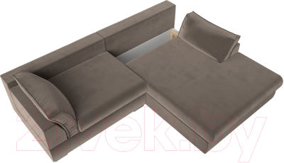 Диван угловой Лига Диванов Пекин правый (велюр коричневый)