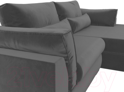 Диван угловой Лига Диванов Пекин правый (велюр серый)