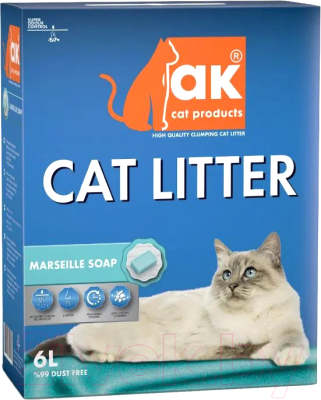 Наполнитель для туалета AK Cat Комкующийся Марсельское мыло - фото