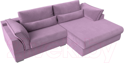 Диван угловой Лига Диванов Пекин правый (микровельвет сиреневый)