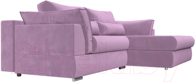 Диван угловой Лига Диванов Пекин правый (микровельвет сиреневый)