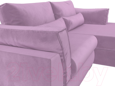 Диван угловой Лига Диванов Пекин правый (микровельвет сиреневый)