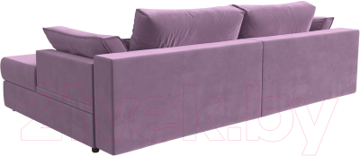Диван угловой Лига Диванов Пекин правый (микровельвет сиреневый)