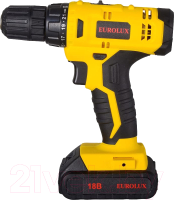 Аккумуляторная дрель-шуруповерт EUROLUX ДА-18/2Li (72/14/40)