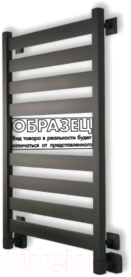 Полотенцесушитель водяной Маргроид Вид 81/10 Профильный 100x50 (перекладины 30x10, черный матовый) - фото