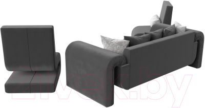 Комплект мягкой мебели Лига Диванов Волна набор 1 (велюр серый)