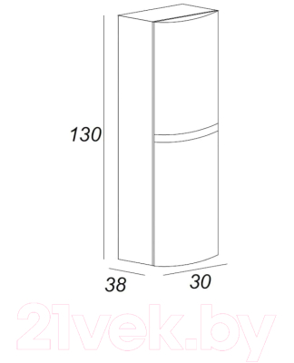 Шкаф-полупенал для ванной Cezares Vague 44323