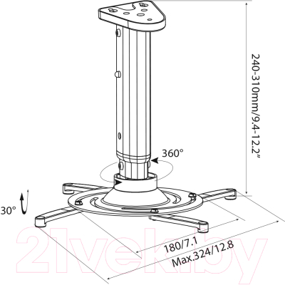 Кронштейн для проектора Cactus CS-VM-PR05M-BK