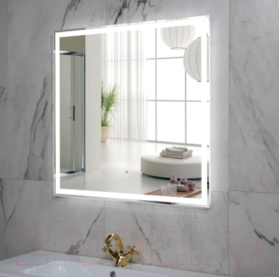 Зеркало Пекам Greta 60x60 / greta-60x60B (с подсветкой и бесконтактным сенсором)